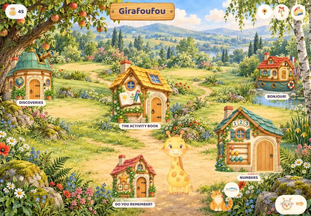 The English village in Girafoufou, with doors to the different activities