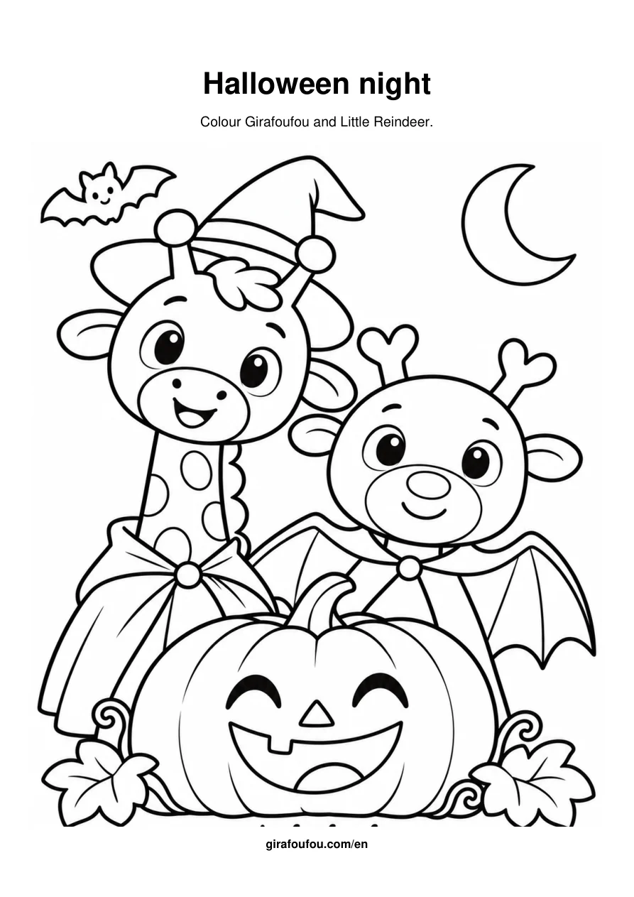 Halloween colouring with Little Reindeer