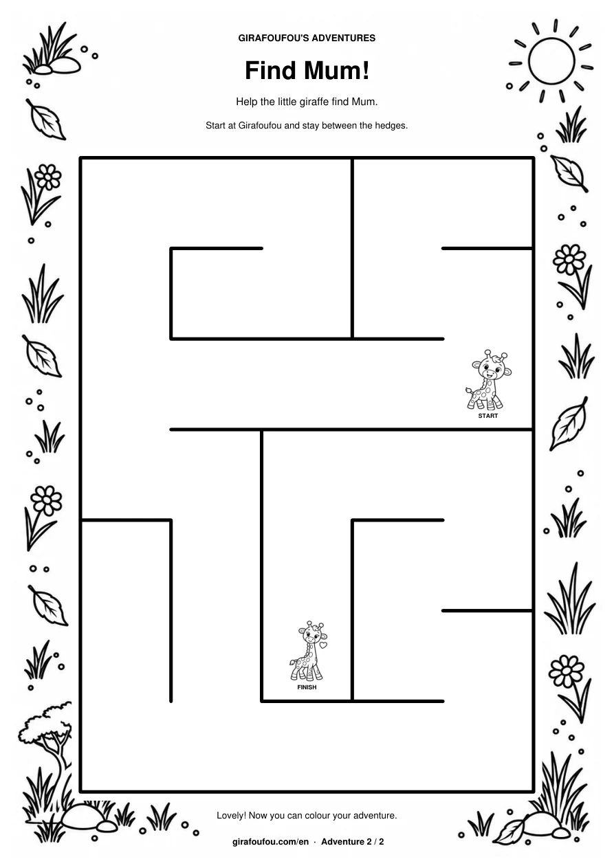 Illustrated mazes to colour · page 2